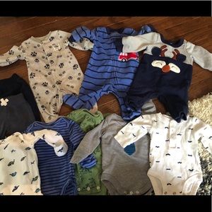 Mixed lot of newborn baby boy clothes